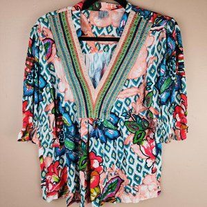 Anthropolgie Blank london v neck floral embroidered blouse